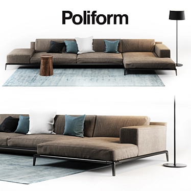 Modern Poliform Park Sofa Set 3D model image 1 