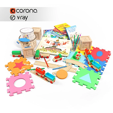 Poly Toy Set 3D model image 1 