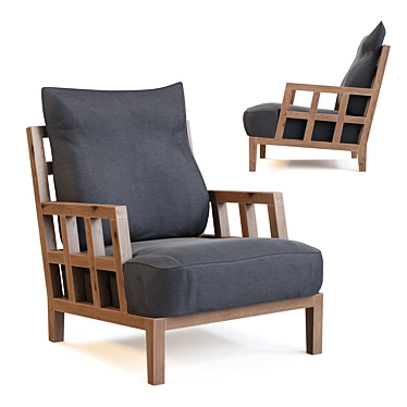 LoftDesign 3762: Stylish Wooden Armchair 3D model image 1 