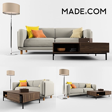 Textured Two-Tone Dulcie Sofa- MADE 3D model image 1 