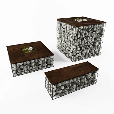 4dform Gabbione Garden Furniture 3D model image 1 
