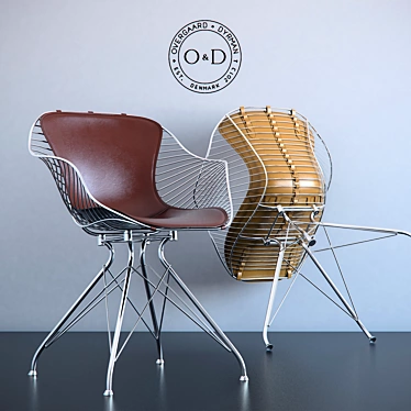  Modern Wire Dining Chair 3D model image 1 