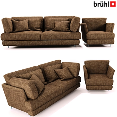 Bruehl Carousel Sofa Set 3D model image 1 