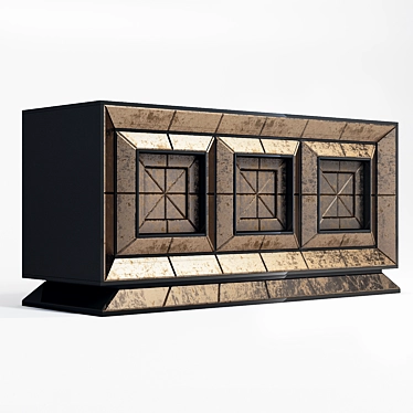 Antiqued Bronze Mirrored Cupboard 3D model image 1 