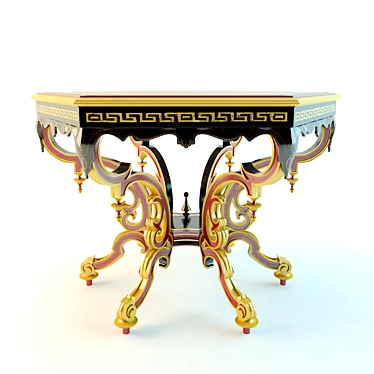 Title: Regal Golden Hexagon Table 3D model image 1 