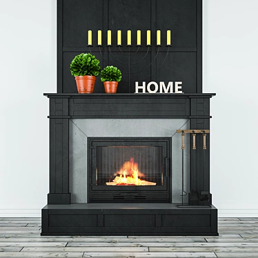 Classic Fireplace Set 3D model image 1 