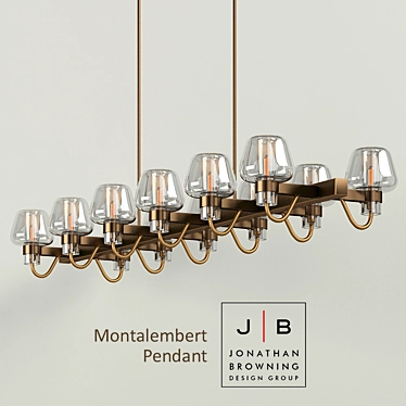 Modern Metal Chandelier & Sconces 3D model image 1 