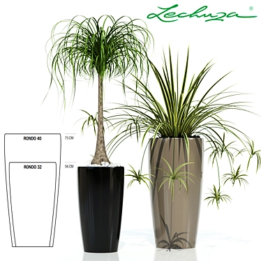 Elegant Lechuza RONDO Planter 3D model image 1 