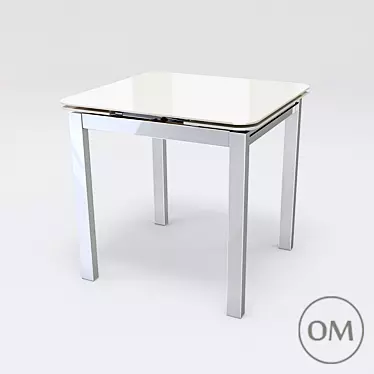 Sleek Extendable Glass Dining Table 3D model image 1 