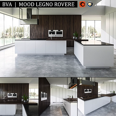 Rustic Oak Kitchen: BVA Mood 3D model image 1 