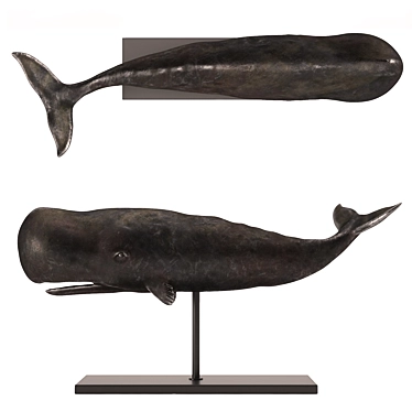 Graceful Whale Sculpture 3D model image 1 