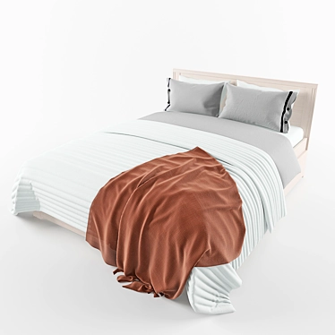 Ikea BRUSALI Bed: Stylish, Comfortable, and Spacious 3D model image 1 