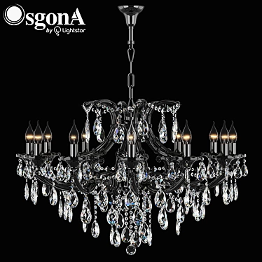 Elegant ChampaNero Osgona Crystal Chandelier 3D model image 1 