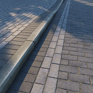 Versatile Paving Slabs & Curb 3D model image 1 