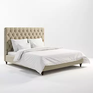 Elegant Madlen King Size Bed 3D model image 1 