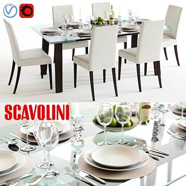 Scavolini Freetime 3D Table Set 3D model image 1 