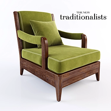 Elegant Handcrafted Chair: The Perfect Combination of Tradition and Style 3D model image 1 