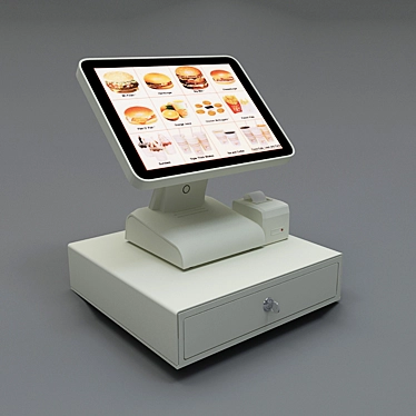 McDonald's POS System: Cash Drawer, Screen, Printer 3D model image 1 