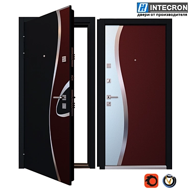 INTECRON WAVE Metal Door 3D model image 1 