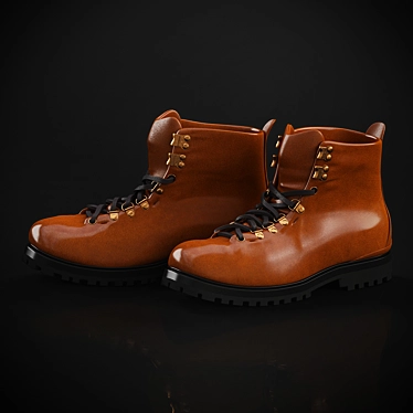 Vintage Trekking Boots 3D model image 1 