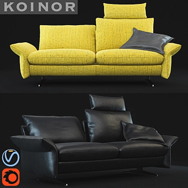 Elegant Lungo Sofa by Koinor 3D model image 1 