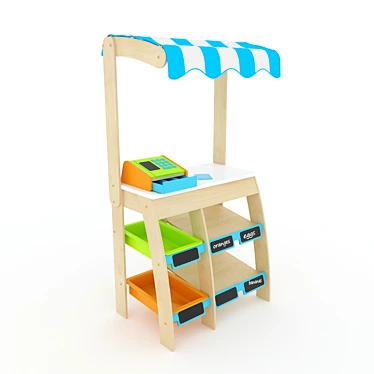 KidKraft Grocery Marketplace: Fun and Interactive Play Set 3D model image 1 