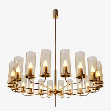 Vintage Swedish Chandelier by Jakobsson 3D model image 1 