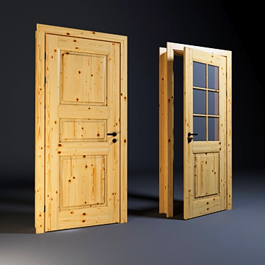 Pine Solid Wood Doors by DSK 3D model image 1 