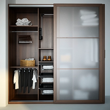 Elegant Asceta Wardrobe: Perfect Storage 3D model image 1 