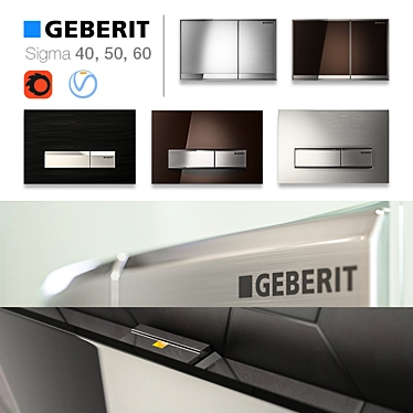 Geberit Flush Buttons: Stylish and Functional 3D model image 1 