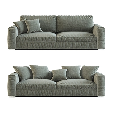 Cenova Velvet Sofa: Luxurious Comfort 3D model image 1 