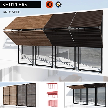 Animated Shutters: Vray & Corona Renders 3D model image 1 