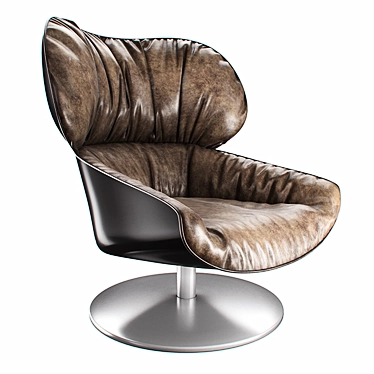 Elegant Leather Tabano Chair 3D model image 1 