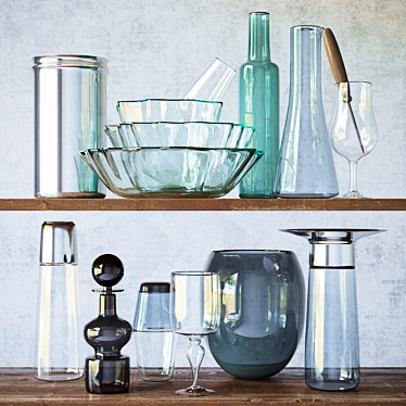 Elegant Glass Decor Set 3D model image 1 