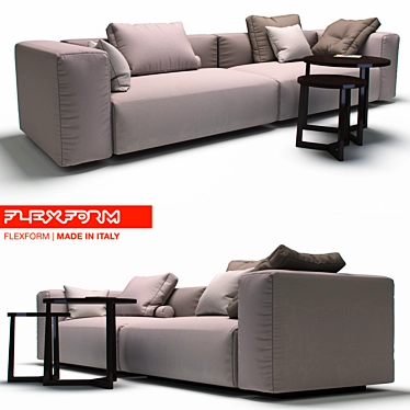 Flexform Lario 217B3: Stylish & Spacious 3-Seater 3D model image 1 