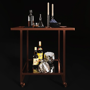 CB2 Dolce Vita Copper Bar Cart 3D model image 1 