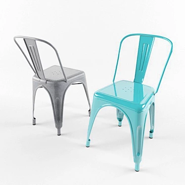 Vintage Metal Tolix Chair 3D model image 1 