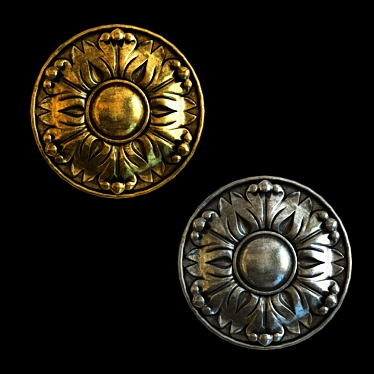 Elegant Silver and Gold Rosette 3D model image 1 