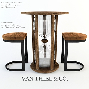 Van Thiel & Co Sand Timer Bar Table with Chairs 3D model image 1 