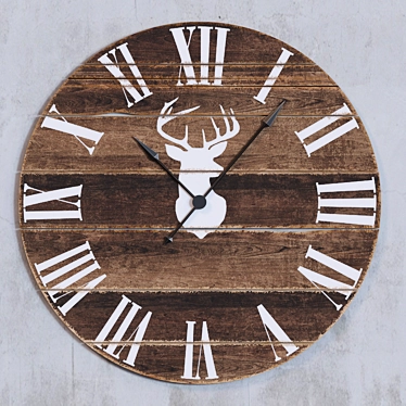 Vintage Wooden Wall Clock 3D model image 1 