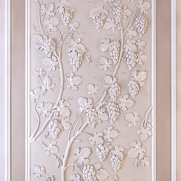 Title: Vineyard Elegance: Decorative Grapes Panel 3D model image 1 