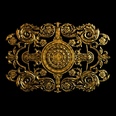 Elegant Metallic Ceiling Rosettes 3D model image 1 