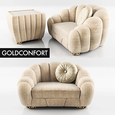 Luxury Pearl Armchair Set 3D model image 1 