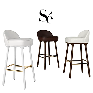 Beetley Bar Stool: Stylish Se Collection 3D model image 1 