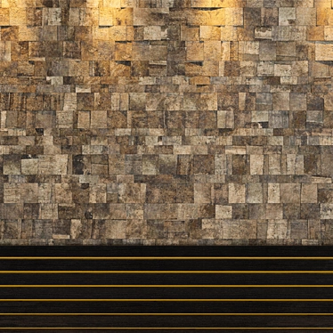 Shale Stone Wall: Rustic Elegance 3D model image 1 