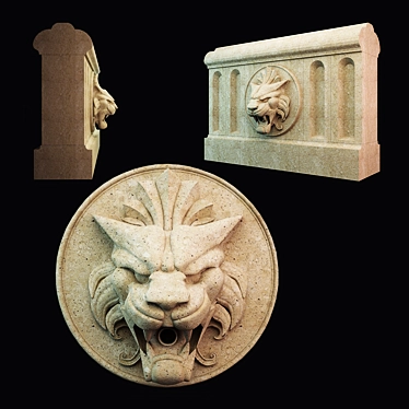 Lion Head Gargoyle Rain Gutter 3D model image 1 