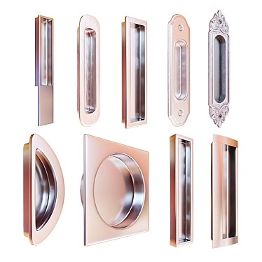 Sleek Sliding Door Handles 3D model image 1 