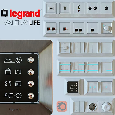 Title: Legrand Valena Life Switches & Sockets 3D model image 1 