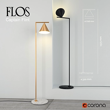 Elegant Captain Flint Floor Lamp 3D model image 1 