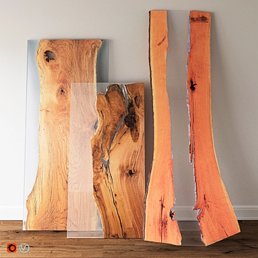 Glass-Infused Wood Slabs 3D model image 1 